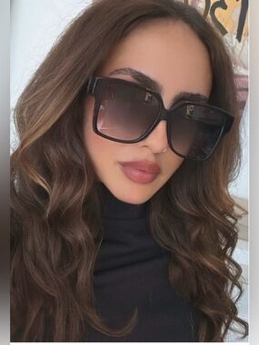 Saint Laurent Black Square Gradient Lens Sunglasses
